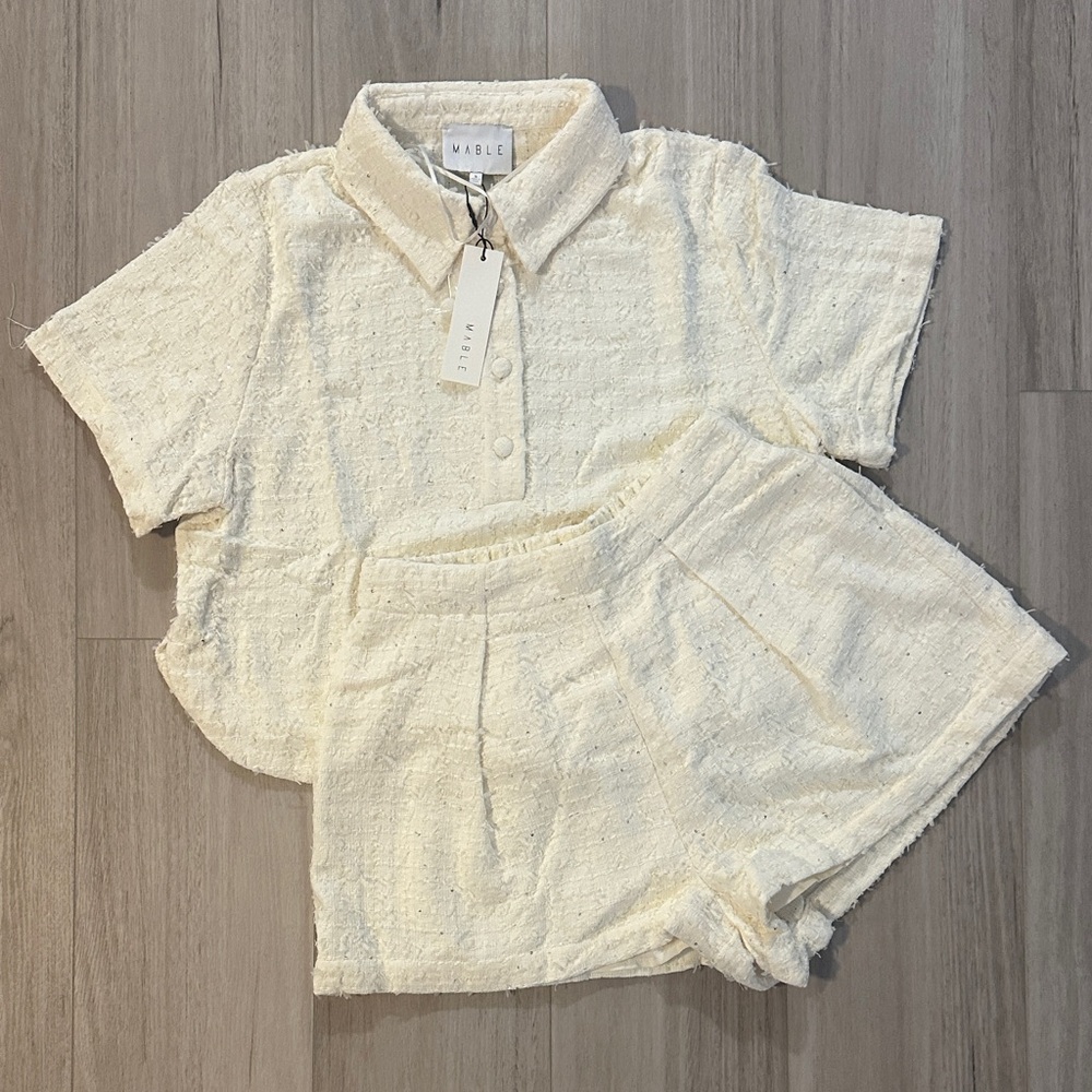 Women's Mable Kennedy Tweed Shirt & Pleated Shorts Set - Brand New!